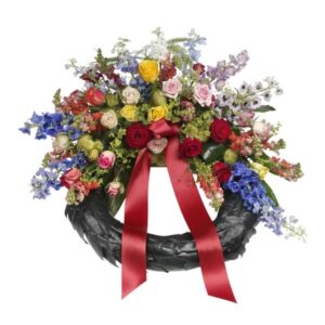 rouwkrans gemengde bloemen