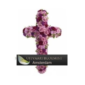 rouwkruis roze paars