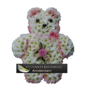 altijd samen rouwbeer wit roze