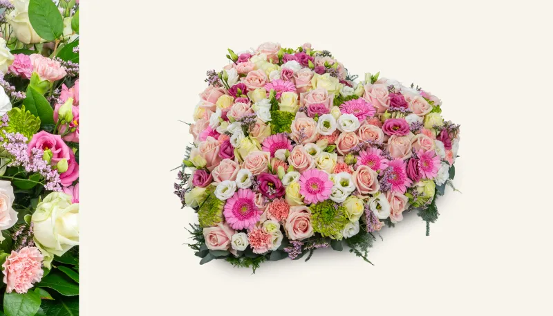 rouwhart roze bloemen bezorgen